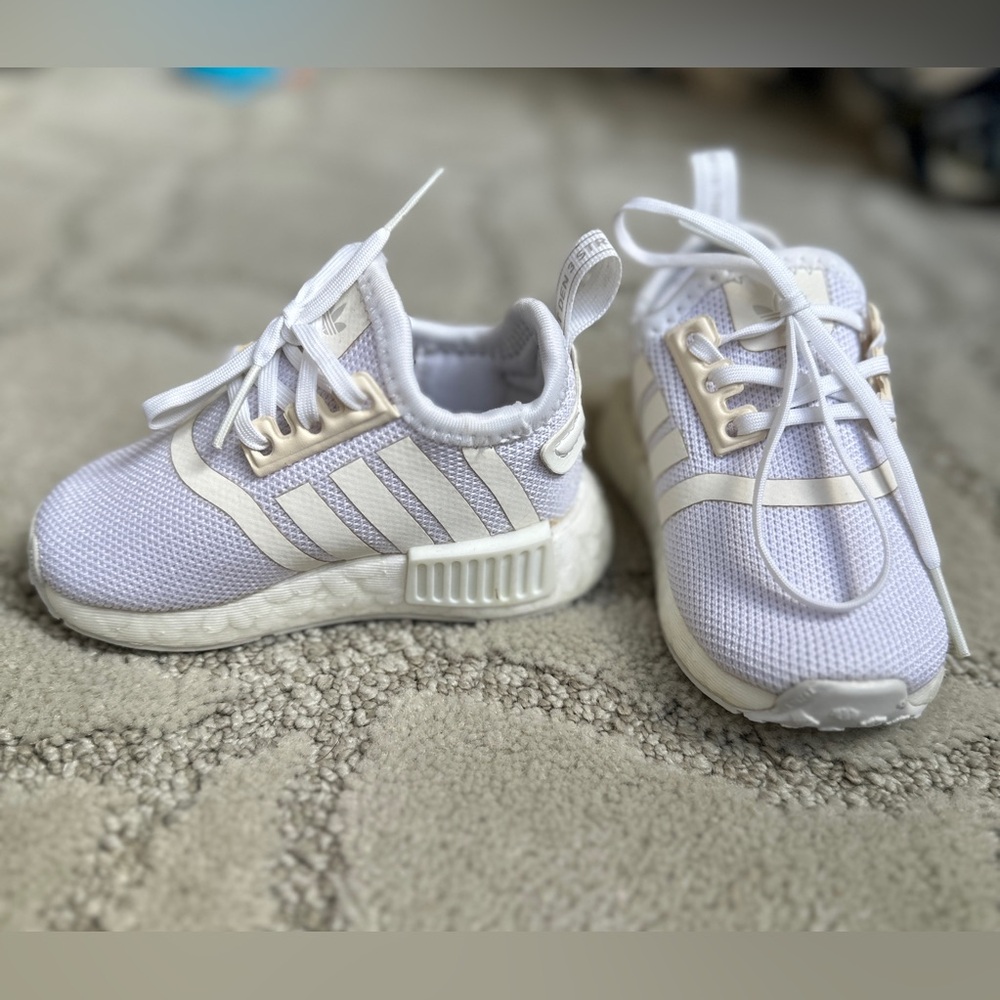 Adidas White Ortholite Sneakers (size 4k baby walker)